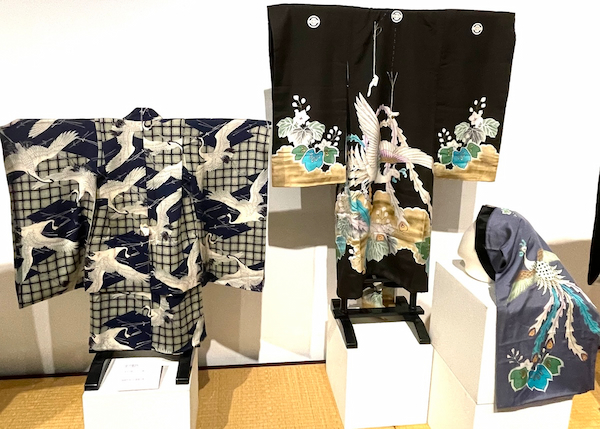 Boy’s haregi (formal kimono) for Shichi-Go-San with crane pattern