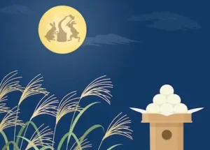 Tsukimi: Japanese Moon Viewing – Mitarashi dango, a sweet soy-glazed rice dumpling.