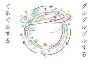 “Guruguru suru,” a Japanese onomatopoeia for spinning and confusion in anime and manga.