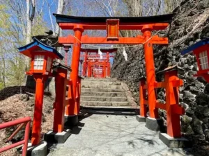 Vermilion in Japan: iconic torii at Hanazura Inari Shrine.
