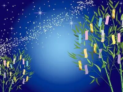 Tanabata festival with the Milky Way (Amanogawa) and tanzaku.