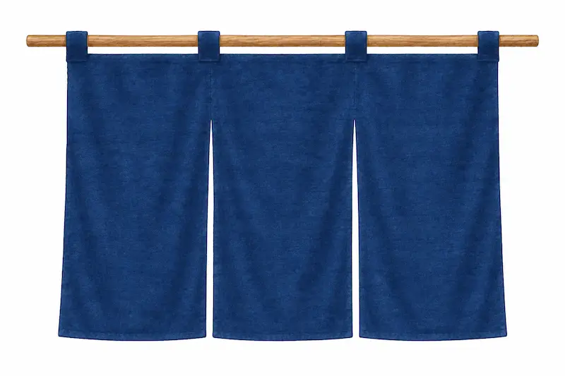 Illustration of a traditional Japanese noren curtain